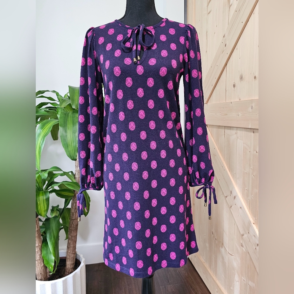NIKKI nikki poulos size XS dark purple‎ with pink owls dress